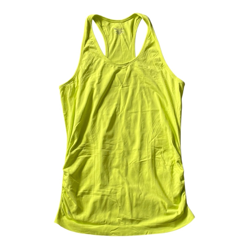 #054, Athleta Momentum neon yellow green seamless tank, size M